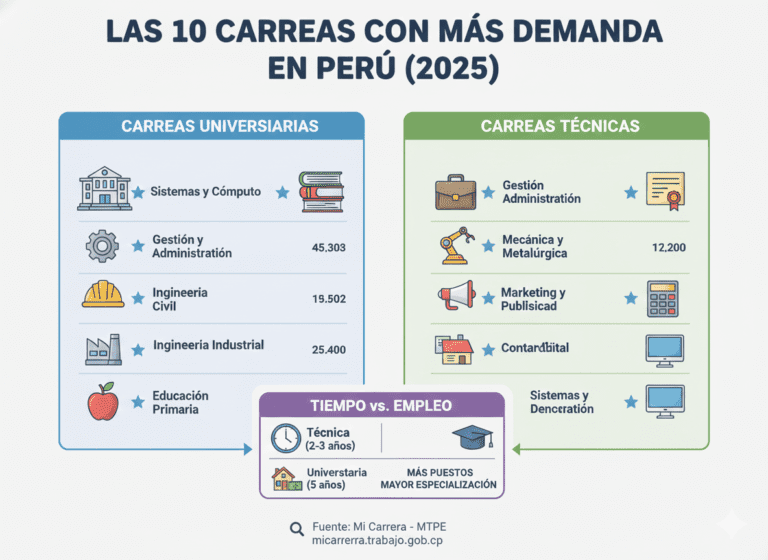 Las 10 Carreras con Mayor Demanda Laboral en Perú para el 2025: ¿Qué ...