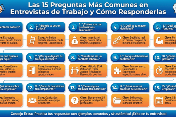 Mejores preguntas en entrevistas de trabajo para destacar